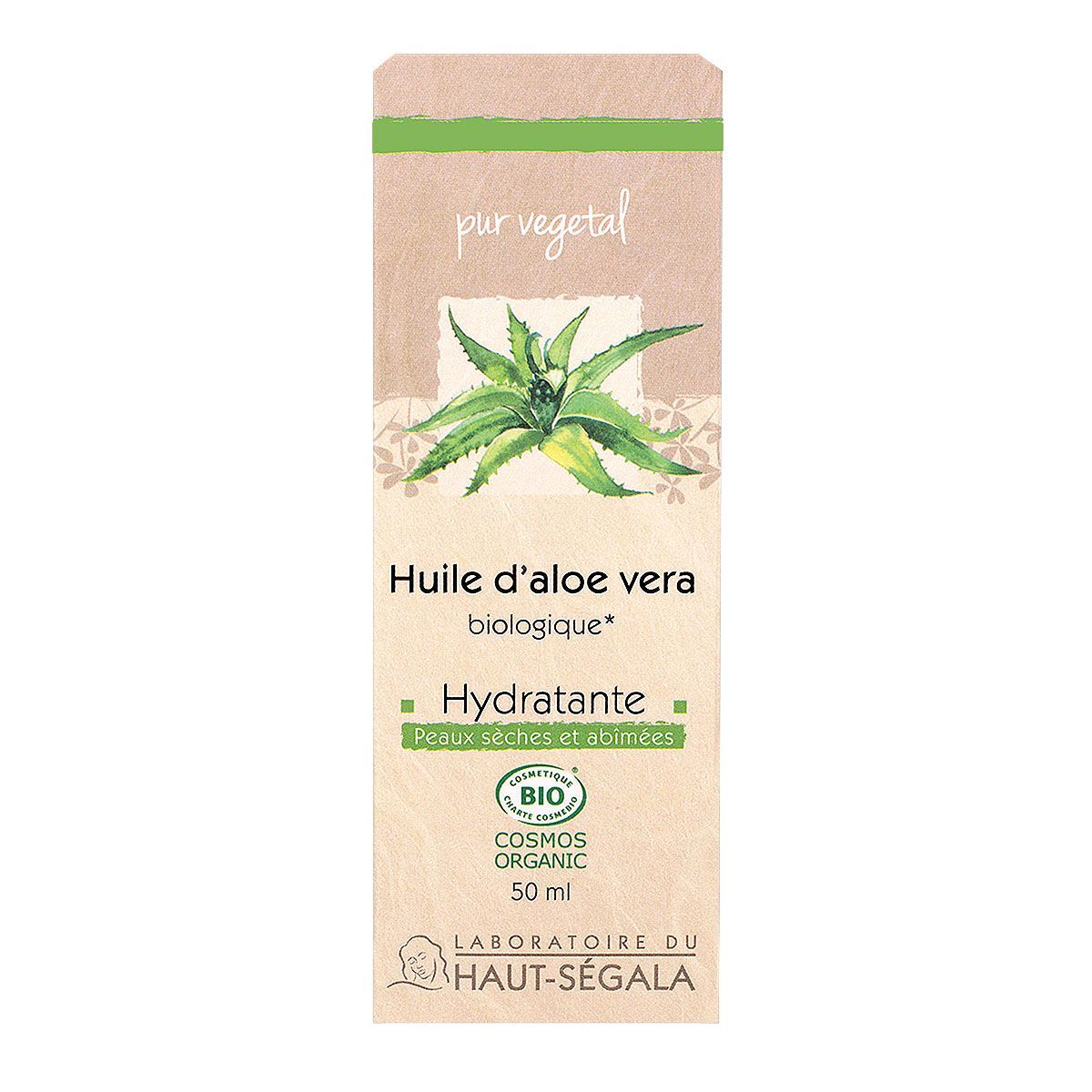 L'huile d'aloe vera bio Haut-Sgala permet d'hydrater les peaux sches et  abmes.