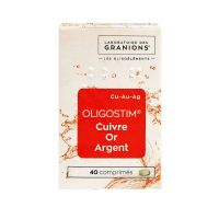 Oligostim cuivre or argent 40 comprimés