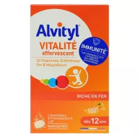 Vitalité effervescent 12 vitamines 8 minéraux fer magnésium 30 comprimés