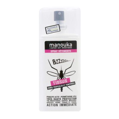 Manouka spray anti moustiques vêtements tissus - Insecticide textile