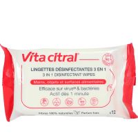 Vita Citral 12 lingettes désinfectantes 3en1