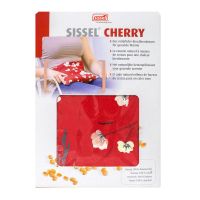 Cherry coussin rouge fleurs noyaux de cerise 23 x 26 cm