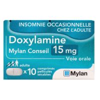 Doxylamine 15mg 10 comprimés pelliculés sécables