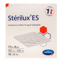 Sterilux 20 compresses stériles 7,5cm x 7,5cm