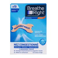 Breathe Right 10 bandelettes nasales Original Large