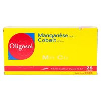 Oligosol manganèse cobalt 28 ampoules