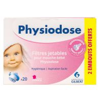 Physiodose 10 filtres jetables pour mouche bébé + 1 embout