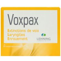 Voxpax enrouement laryngites 60 comprimés
