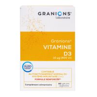 Vitamine D3 10µg (400UI) 60 gélules