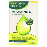 Vitamine D3 400UI origine végétale 36 capsules