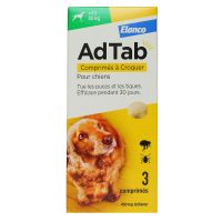 AdTab 450mg traitement puces et tiques chien 11 à 22kg 3 comprimés