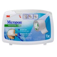 Microspore sparadrap blanc avec dévidoir 9,14m x 25mm