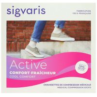 Active Confort fraicheur chaussettes écru contention femme classe 2 taille M