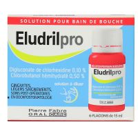 Eludril Pro bain de bouche 6 flacons de 15ml