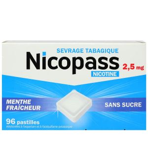 2,5mg menthe fraîcheur sans sucre 96 pastilles à sucer