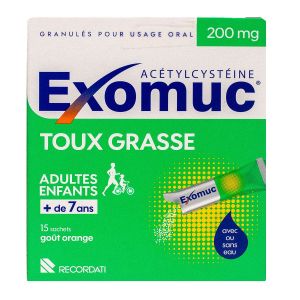 Exomuc toux grasse 15 sachets (sans eau)