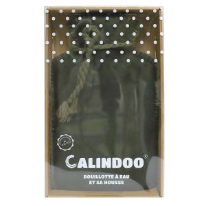 Bouillotte à eau et sa housse Flanelle vert 2 L