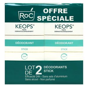Keops déodorant stick transpiration modérée 2x40ml