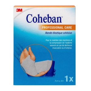 Coheban bande de contention cohésive - 7cm x 3m (blanc)