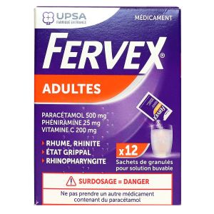 Fervex Adulte rhume rhinite etat grippal 12 sachets granulés