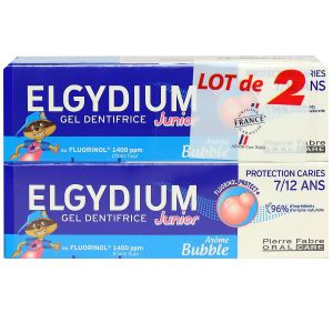 Junior Protection caries 7-12 ans gel dentifrice Bubble 2x50ml