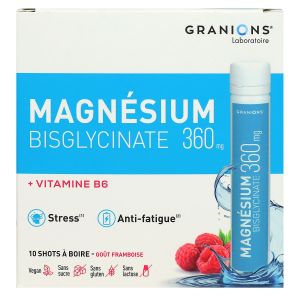 Magnesium Bisglycinate 360mg framboise 10 Shots