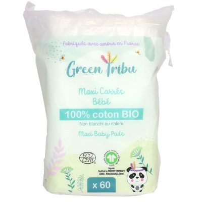 60 Maxi carrés bébé 100% coton bio