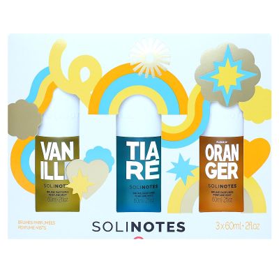 Trio Vanille Tiare fleur d'Oranger brumes parfumées 3x60ml