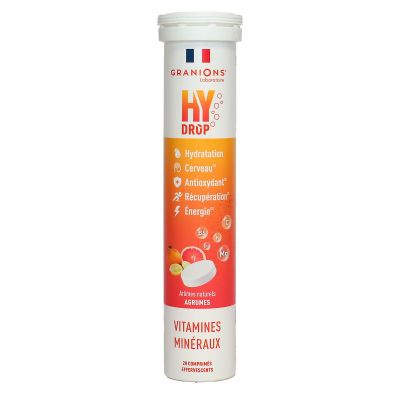 HyDrop vitamines minéraux agrumes 20 comprimés effervescents