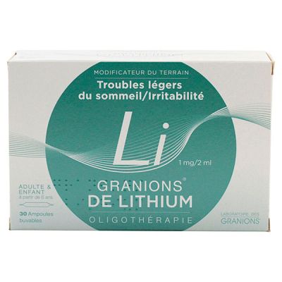 Granions de lithium 30 ampoules