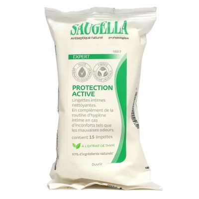 Antiseptique naturel Protection Active 15 lingettes intimes