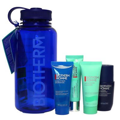 Drop Collection Homme Les Essentiels d'Hydratation visage et corps gourde bleue