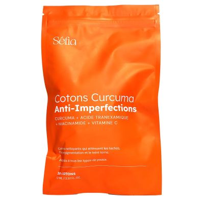 30 cotons anti-imperfections au curcuma recharge