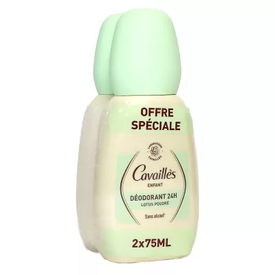 Déodorant enfant sans alcool lotus poudré 24g toute peau spray 2x75ml