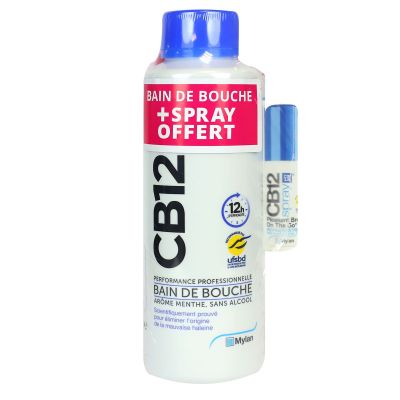 Bain de bouche 500ml menthe + spray buccal offert