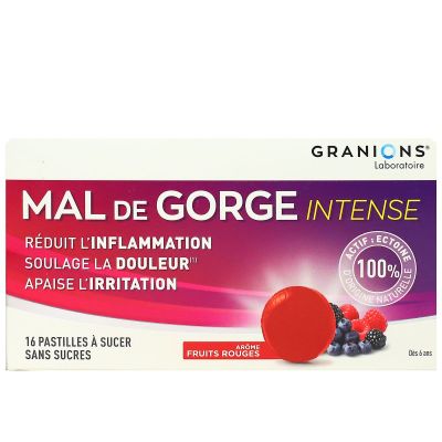 16 pastilles fruits rouges mal de gorge intense