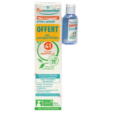 Spray aérien assainissant 200ml + gel antibactérien 25ml