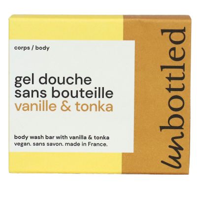 Gel douche sans bouteille vanille et tonka vegan sans savon 110g