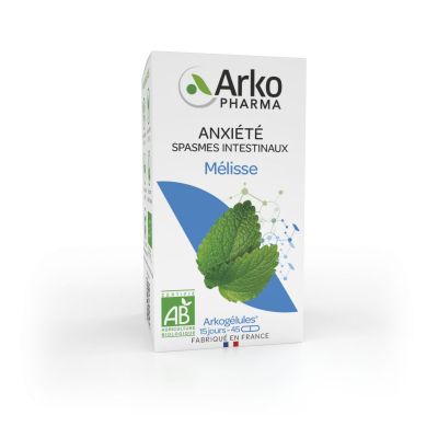 Anxiété spasmes intestinaux Mélisse bio 45 arkogélules