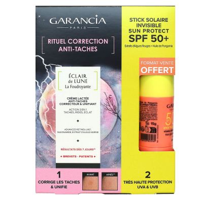 Coffret Rituel correction anti-tâches éclair lune creme 30ml + stick solaire 15g