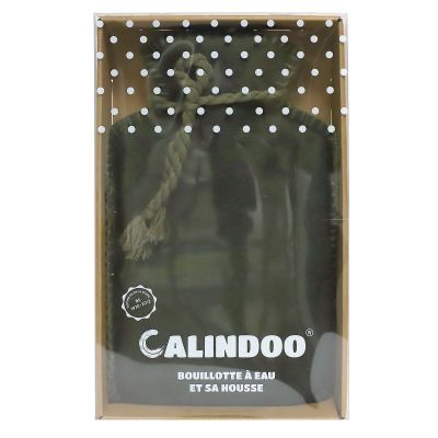 Bouillotte à eau et sa housse Flanelle vert 2 L