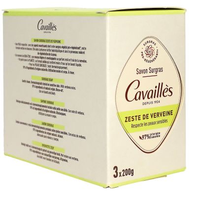 Savon surgras zeste de Verveine peau sensible 3x200g