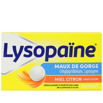 Lysopaïne 36 comprimés sans sucre - miel citron