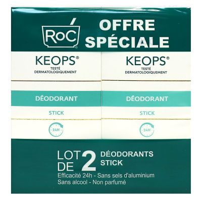Keops déodorant stick transpiration modérée 2x40ml