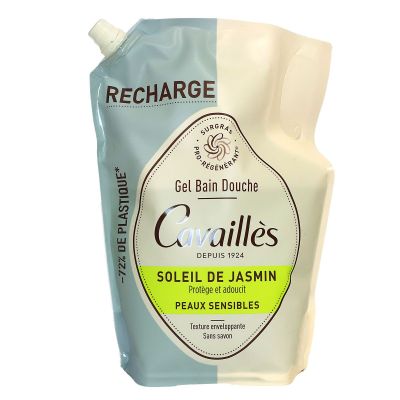 Eco-recharge gel bain douche peau sensible soleil jasmin 1L