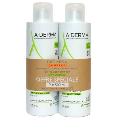 Exomega Control gel moussant émollient anti-grattage 2x500ml