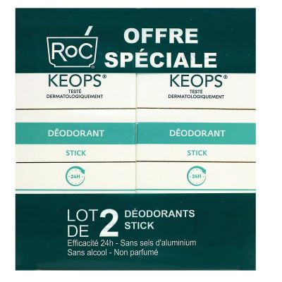 Keops déodorant stick transpiration modérée 2x40ml