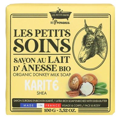 Les petits soins savon au lait d'anesse bio karité 100g