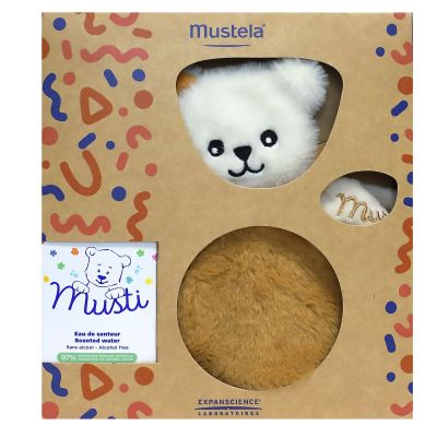 Coffret Musti bébé parfum 50ml + doudou marron