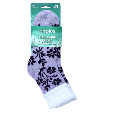 Chaussettes hydratantes fleurs gris taille 35-41
